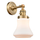 Bellmont Sconce shown in the Brushed Brass finish with a Matte White shade