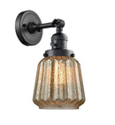 Innovations Lighting Chatham 1-100 watt 6 inch Black Sconce with Mercury Fluted glass and Solid Brass 180 Degree Adjustable Swivel With Engraved Cast Cup Includes a "High-Low-Off" Switch. 203SWBKG146