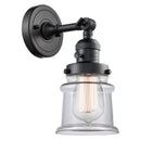 Canton Sconce shown in the Matte Black finish with a Clear shade