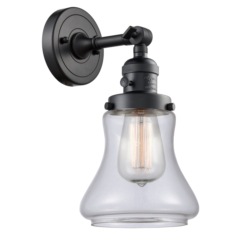 Bellmont Sconce shown in the Matte Black finish with a Clear shade