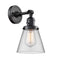 Innovations Lighting Small Cone 1-100 watt 6 inch Black Sconce with Clear glass and Solid Brass 180 Degree Adjustable Swivel With Engraved Cast Cup Includes a "High-Low-Off" Switch. 203SWBKG62