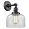 Bell Sconce shown in the Matte Black finish with a Clear shade