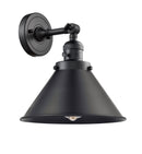 Innovations Lighting Briarcliff 1-100 watt 10 inch Matte Black Sconce with Matte Black Briarcliff shades and Solid Brass 180 Degree Adjustable Swivel With Engraved Cast Cup Includes a "High-Low-Off" Switch. 203SWBKM10BK