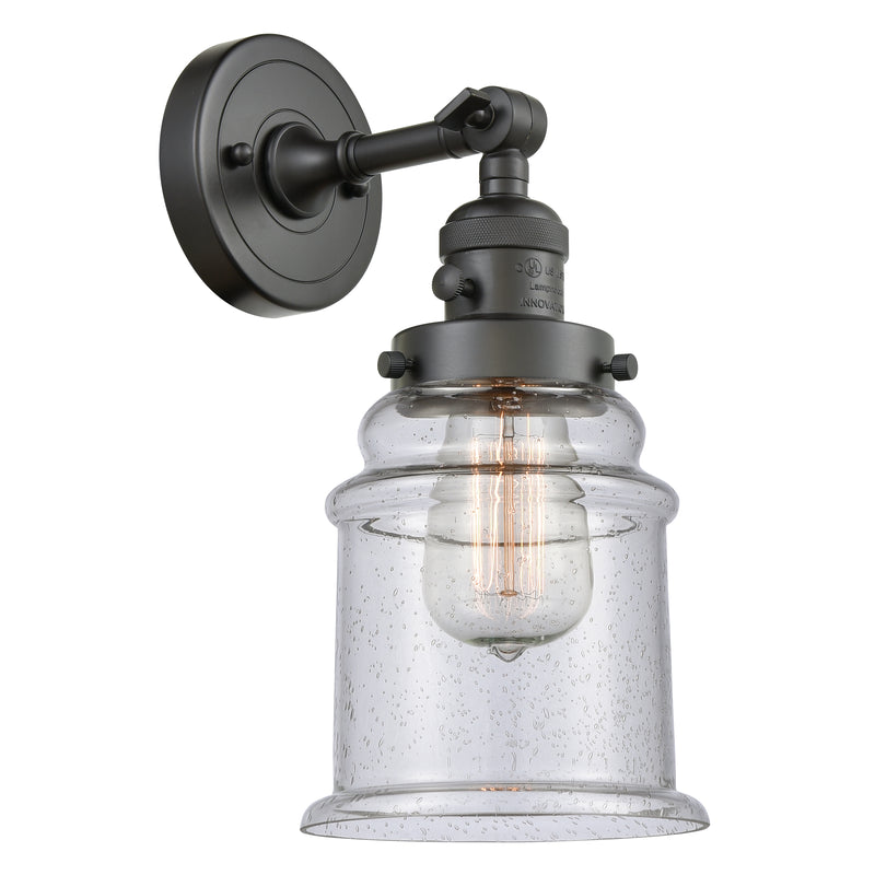 Canton Sconce shown in the Oil Rubbed Bronze finish with a Seedy shade