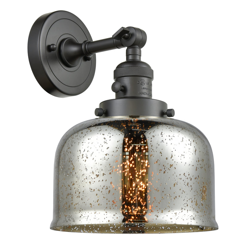 Bell Sconce shown in the Oil Rubbed Bronze finish with a Silver Plated Mercury shade