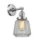 Innovations Lighting Chatham 1-100 watt 6 inch Polished Chrome Sconce with Clear Fluted glass and Solid Brass 180 Degree Adjustable Swivel With Engraved Cast Cup Includes a "High-Low-Off" Switch. 203SWPCG142