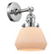 Fulton Sconce shown in the Polished Chrome finish with a Matte White shade