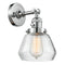 Fulton Sconce shown in the Polished Chrome finish with a Clear shade