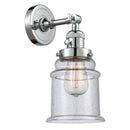 Canton Sconce shown in the Polished Chrome finish with a Seedy shade