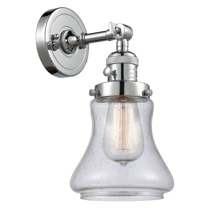 Bellmont Sconce shown in the Polished Chrome finish with a Seedy shade