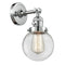 Beacon Sconce shown in the Polished Chrome finish with a Clear shade