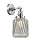 Innovations Lighting Stanton 1-100 watt 6 inch Polished Chrome Sconce with Vintage Wire Mesh glass and Solid Brass 180 Degree Adjustable Swivel With Engraved Cast Cup Includes a "High-Low-Off" Switch. 203SWPCG262