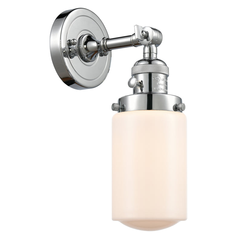 Dover Sconce shown in the Polished Chrome finish with a Matte White shade