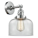 Bell Sconce shown in the Polished Chrome finish with a Clear shade