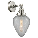 Geneseo Sconce shown in the Polished Nickel finish with a Clear Crackled shade