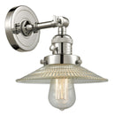 Halophane Sconce shown in the Polished Nickel finish with a Clear Halophane shade