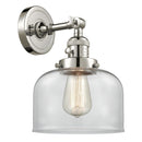 Bell Sconce shown in the Polished Nickel finish with a Clear shade