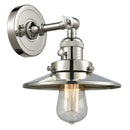 Railroad Sconce shown in the Polished Nickel finish with a Polished Nickel shade