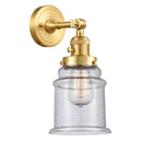 Canton Sconce shown in the Satin Gold finish with a Seedy shade