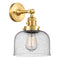 Bell Sconce shown in the Satin Gold finish with a Seedy shade