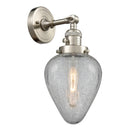 Geneseo Sconce shown in the Brushed Satin Nickel finish with a Clear Crackled shade