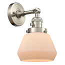 Fulton Sconce shown in the Brushed Satin Nickel finish with a Matte White shade