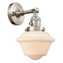 Oxford Sconce shown in the Brushed Satin Nickel finish with a Matte White shade