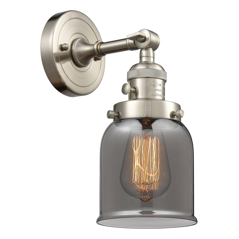 Bell Sconce shown in the Brushed Satin Nickel finish with a Plated Smoke shade