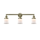 Canton Bath Vanity Light shown in the Antique Brass finish with a Matte White shade