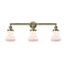 Bellmont Bath Vanity Light shown in the Antique Brass finish with a Matte White shade