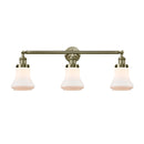 Bellmont Bath Vanity Light shown in the Antique Brass finish with a Matte White shade