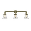 Bellmont Bath Vanity Light shown in the Antique Brass finish with a Clear shade