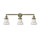 Bellmont Bath Vanity Light shown in the Antique Brass finish with a Seedy shade