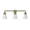 Bellmont Bath Vanity Light shown in the Antique Brass finish with a Seedy shade