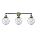 Beacon Bath Vanity Light shown in the Antique Brass finish with a Seedy shade