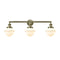 Oxford Bath Vanity Light shown in the Antique Brass finish with a Matte White shade