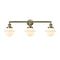 Oxford Bath Vanity Light shown in the Antique Brass finish with a Matte White shade