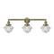 Oxford Bath Vanity Light shown in the Antique Brass finish with a Clear shade