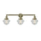 Oxford Bath Vanity Light shown in the Antique Brass finish with a Seedy shade