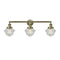 Oxford Bath Vanity Light shown in the Antique Brass finish with a Seedy shade