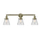 Cone Bath Vanity Light shown in the Antique Brass finish with a Clear shade