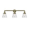 Cone Bath Vanity Light shown in the Antique Brass finish with a Seedy shade