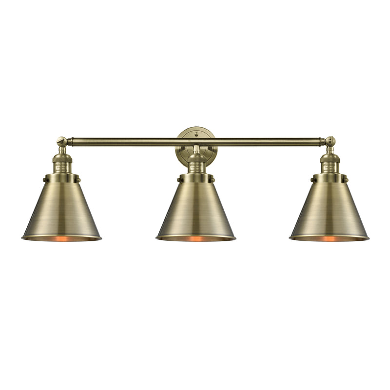 Appalachian Bath Vanity Light shown in the Antique Brass finish with a Antique Brass shade