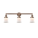 Canton Bath Vanity Light shown in the Antique Copper finish with a Matte White shade