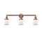 Canton Bath Vanity Light shown in the Antique Copper finish with a Matte White shade