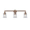 Canton Bath Vanity Light shown in the Antique Copper finish with a Clear shade