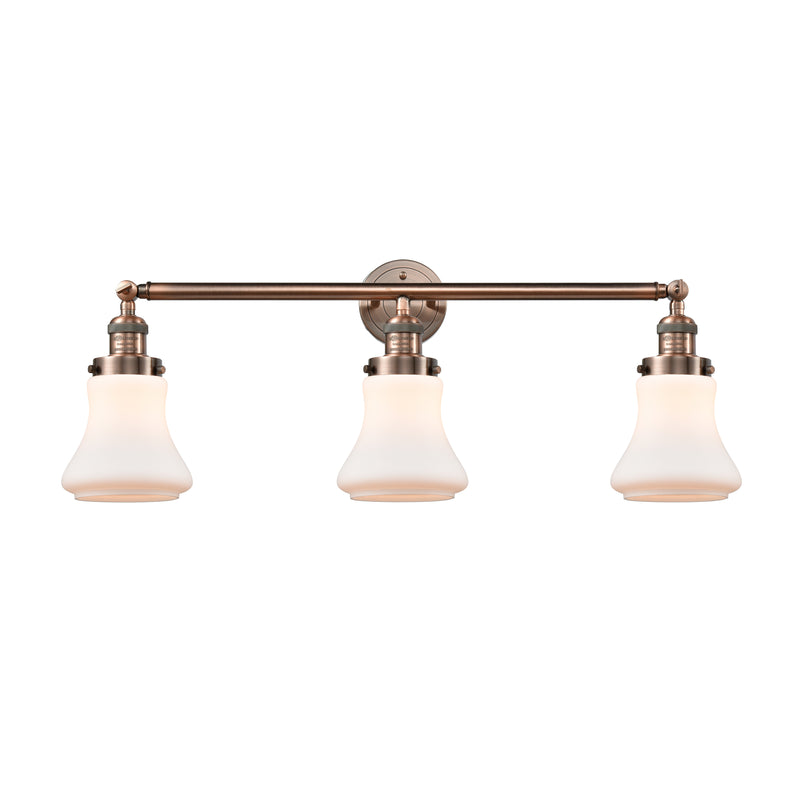 Bellmont Bath Vanity Light shown in the Antique Copper finish with a Matte White shade