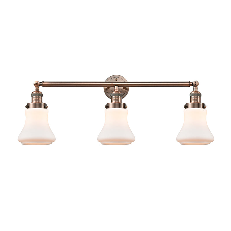 Bellmont Bath Vanity Light shown in the Antique Copper finish with a Matte White shade