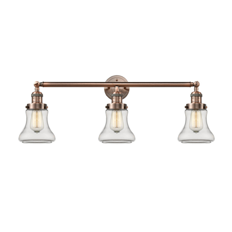 Bellmont Bath Vanity Light shown in the Antique Copper finish with a Clear shade