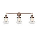 Bellmont Bath Vanity Light shown in the Antique Copper finish with a Clear shade